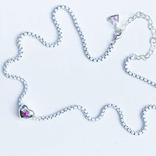 Load image into Gallery viewer, ELECTRIC LOVE 🖤DBL🖤HEART CHARM NECKLACE