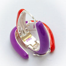 Load image into Gallery viewer, RED & PURPLE ♥HAPPY HOOPS♥ ** SILVER**