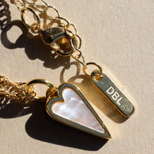 Load image into Gallery viewer, DOUBLE SIDED♥ LARGE ♥ RAVING HEART ♥ PEARL & BLACK ♥ GOLD