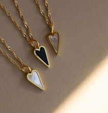 Load image into Gallery viewer, 2 in 1 🖤 GOLD 🖤PEARL & BLACK ONYX 🖤 HEART NECKLACE
