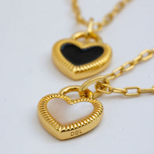Load image into Gallery viewer, MINI ⫸OG PEARL HEART 🖤 DOUBLE SIDED⫸NECKLACE