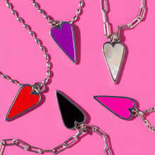 Load image into Gallery viewer, DOUBLE SIDED 🧡COLORFUL HAPPY HEART♥ NECKLACE ♥SILVER