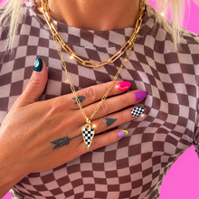 Load image into Gallery viewer, ••NEW•• CHECK ME OUT ⚡️CHECKER HEART-NECKLACE (double-sided)