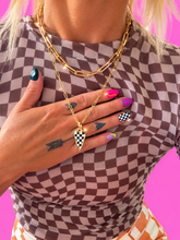 Load image into Gallery viewer, ••NEW•• CHECK ME OUT ⚡️CHECKER HEART-NECKLACE (double-sided)