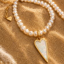 Load image into Gallery viewer, ••LAST ONE•• PEARL BEACH WAVES 🌊 DOUBLE SIDED NECKLACE