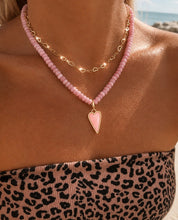 Load image into Gallery viewer, ••NEW•• PINK SEA SHELL HEART NECKLACE **(double sided)**