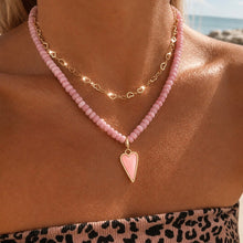 Load image into Gallery viewer, ••NEW•• PINK SEA SHELL•• COOL GIRL •• HEART NECKLACE