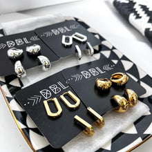 Load image into Gallery viewer, YOU GOT THIS HOOPS🖤 (silver / gold)