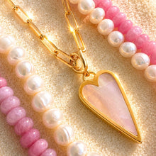 Load image into Gallery viewer, ••NEW•• PINK SEA SHELL HEART NECKLACE **(double sided)**
