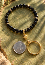 Load image into Gallery viewer, ••NEW•• BLACK ONYX 🖤 DIME & PENNY ✨GEMSTONE LOCKET BRACELET