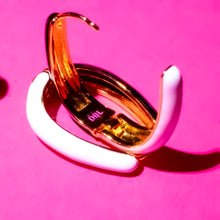Load image into Gallery viewer, DOUBLE SIDED --BLACK & WHITE ♥HAPPY ♥ HOOPS