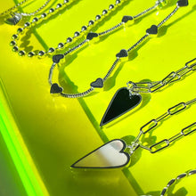 Load image into Gallery viewer, **last one** DOUBLE SIDEDđHAPPY HEART â„ PEARL & BLACK â„SILVER