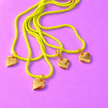 Load image into Gallery viewer, ••NEW•• ELECTRIC ⚡️ LEMONADE MINI HEART 💜 NECKLACE
