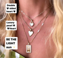 Load image into Gallery viewer, **TOP 20** DOUBLE SIDES PEARL &amp; BLACK ONYX ⫸ Self Love Heart Necklace
