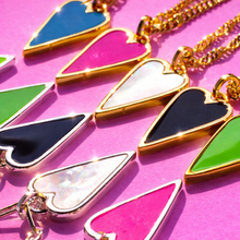 Load image into Gallery viewer, DOUBLE SIDED 🧡COLORFUL HAPPY HEART♥ NECKLACE ♥SILVER