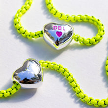 Load image into Gallery viewer, ELECTRIC LOVE 🖤DBL🖤HEART CHARM NECKLACE