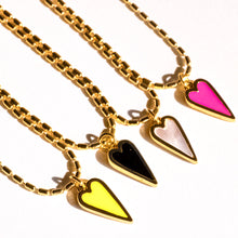 Load image into Gallery viewer, 2 in 1 •• double sided 🩷MINI🩷HEART💛NECKLACE