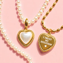 Load image into Gallery viewer, **LAST ONE** I TRUST MY INTUITIONš¤PEARL HEART NECKLACE ** (double sided)**