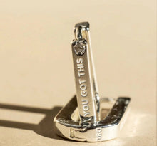 Load image into Gallery viewer, š„last oneš„YOU GOT THIS š«SILVER HOOP EARRINGS