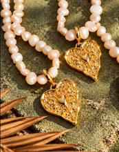 Load image into Gallery viewer, ••NEW•• FUCK BEING PERFECT 🤩 PEARL HEART NECKLACE