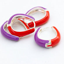 Load image into Gallery viewer, 🔥50% OFF🔥♥MOOD BOOSTING HOOPS & HEART NECKLACE (SET) ♥ RED & PURPLE