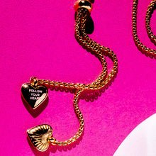Load image into Gallery viewer, BOLO🖤 FOLLOW YOUR HEART🖤 NECKLACE 🖤GOLD