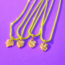Load image into Gallery viewer, ••NEW•• ELECTRIC ⚡️ LEMONADE MINI HEART 💜 NECKLACE