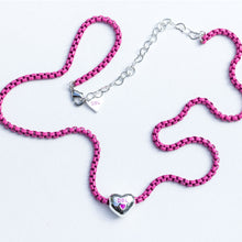 Load image into Gallery viewer, ELECTRIC LOVE 🖤DBL🖤HEART CHARM NECKLACE
