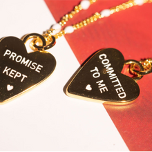 Load image into Gallery viewer, 🔥last one🔥COMMITTED TO ME 🖤 PROMISE KEPT🖤MANTRA NECKLACE