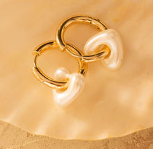 Load image into Gallery viewer, HEART CHARM HOOP ⫸ EARRINGS
