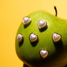 Load image into Gallery viewer, **last pair** PEARL HEARTš¤ STUDš¤EARRINGS