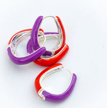 Load image into Gallery viewer, RED & PURPLE ♥HAPPY HOOPS♥ ** SILVER**