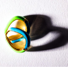 Load image into Gallery viewer, ••last one•• GREEN & BLUE 💚HAPPY 💚 HOOPS