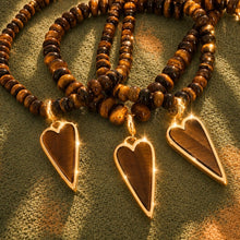Load image into Gallery viewer, ••TOP SELLER•• TIGERS EYE HEART•• DETATCHABLE ••GEMSTONE NECKLACE