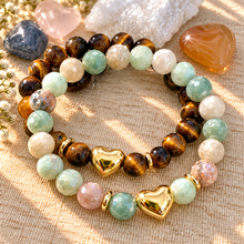 Load image into Gallery viewer, ••NEW•• HAPPY HEART 🖤 GEMSTONE LAYERING BRACLETES