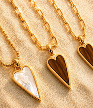 Load image into Gallery viewer, DOUBLE SIDED♥LARGE ♥ RAVING HEART ♥ PEARL & BLACK ♥ GOLD