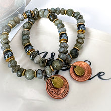 Load image into Gallery viewer, LUCKY PENNY 🤍hematite & labradorite 💫