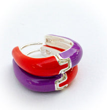 Load image into Gallery viewer, 50% OFF ~ RED & PURPLE ♥HAPPY HOOPS♥ ••SILVER••