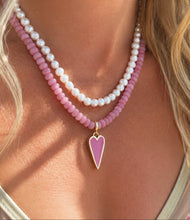 Load image into Gallery viewer, ••NEW•• PINK SEA SHELL HEART NECKLACE **(double sided)**