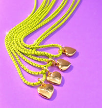 Load image into Gallery viewer, ••NEW•• ELECTRIC ⚡️ LEMONADE MINI HEART 💜 NECKLACE