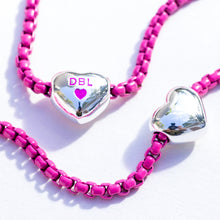 Load image into Gallery viewer, ELECTRIC LOVE 🖤DBL🖤HEART CHARM NECKLACE