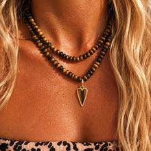 Load image into Gallery viewer, ••TOP SELLER•• TIGERS EYE HEART•• DETATCHABLE ••GEMSTONE NECKLACE