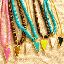 Load image into Gallery viewer, ••NEW•• TURQUOISE HEART BEADED NECKLACE
