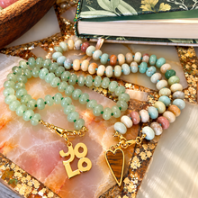 Load image into Gallery viewer, ••ONE OF A KIND••YOLO + GREEN ADVENTURINE GEMSTONE NECKLACE ✨