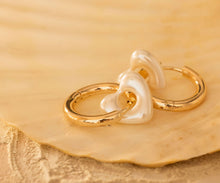 Load image into Gallery viewer, HEART CHARM HOOP ⫸ EARRINGS