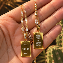 Load image into Gallery viewer, ••NEW•• 11:11 double sided ✨MANIFESTING MANTRA NECKLACE ✨ ✨