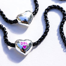 Load image into Gallery viewer, ELECTRIC LOVE 🖤DBL🖤HEART CHARM NECKLACE