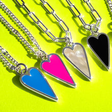 Load image into Gallery viewer, DOUBLE SIDED 🧡COLORFUL HAPPY HEART♥ NECKLACE ♥SILVER