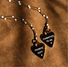 Load image into Gallery viewer, 🔥last one🔥COMMITTED TO ME 🖤 PROMISE KEPT🖤MANTRA NECKLACE