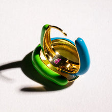 Load image into Gallery viewer, ••last one•• GREEN & BLUE 💚HAPPY 💚 HOOPS